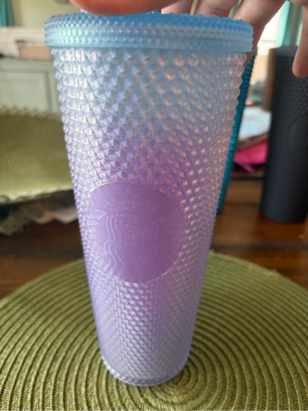 Starbucks Purple and Teal Reusable Tumbler Lid